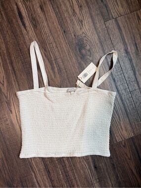 Z Supply White Linen Smocked Tank Top – NWT – Size Large